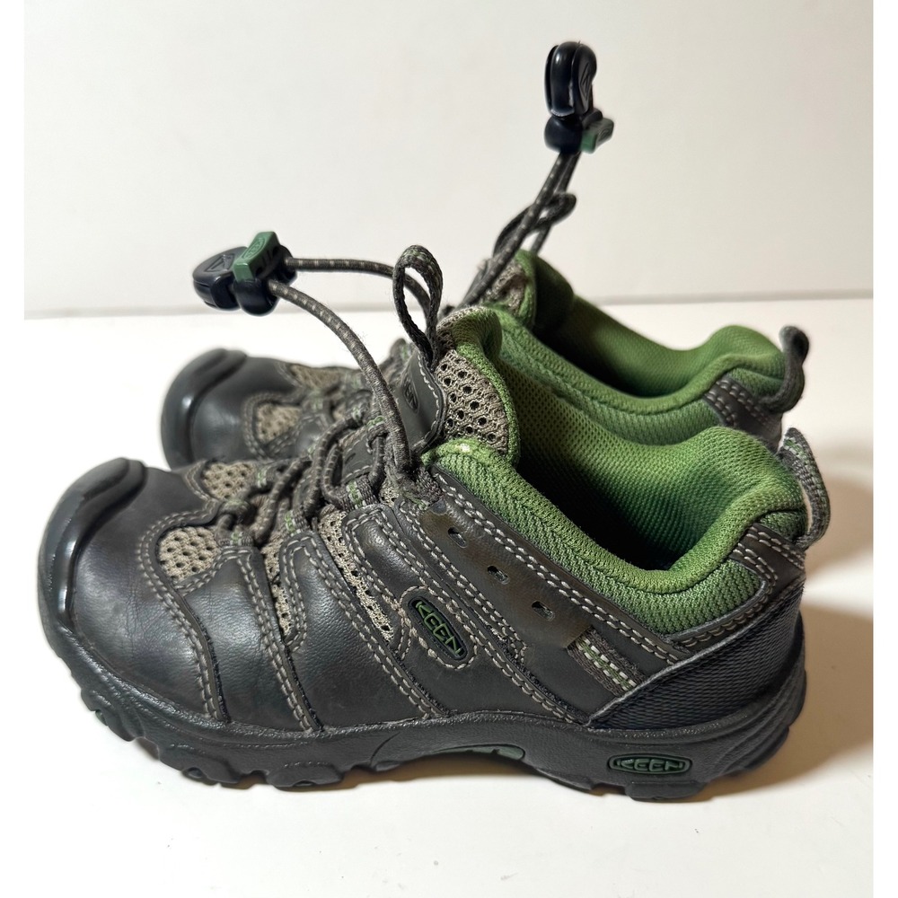 KEEN Targhee Kids Hiking Shoes Green Brown Waterproof Low Top Sneakers Size 11
